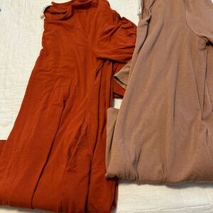 Zenana Outfitters Rust and Taupe Tunics